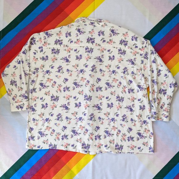 80/90s Floral Corduroy Zip-up Jacket by Cherokee Plus - Picture 2 of 4